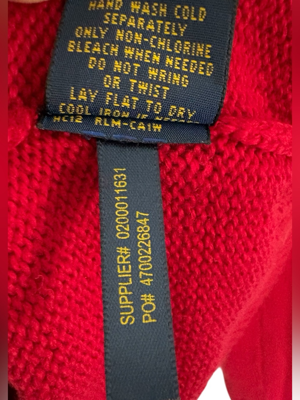 Mens Polo ralph Lauren 1/4 half zip M red sweater - Picture 6 of 6